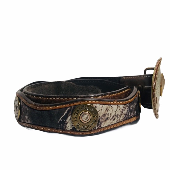 Nocona Mossy Oak Breakup Leather Horse Buckle - Picture 4 of 6